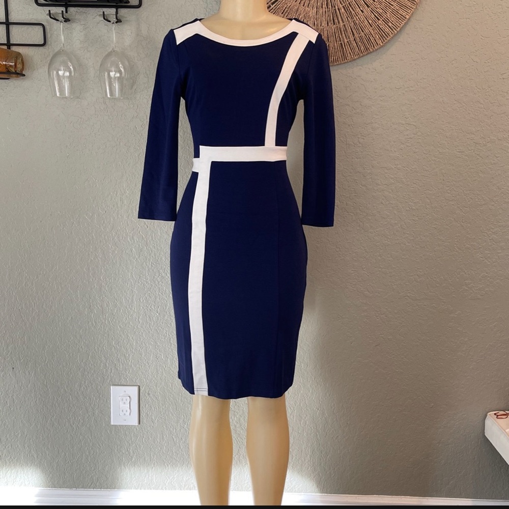 Navy patterned Dress